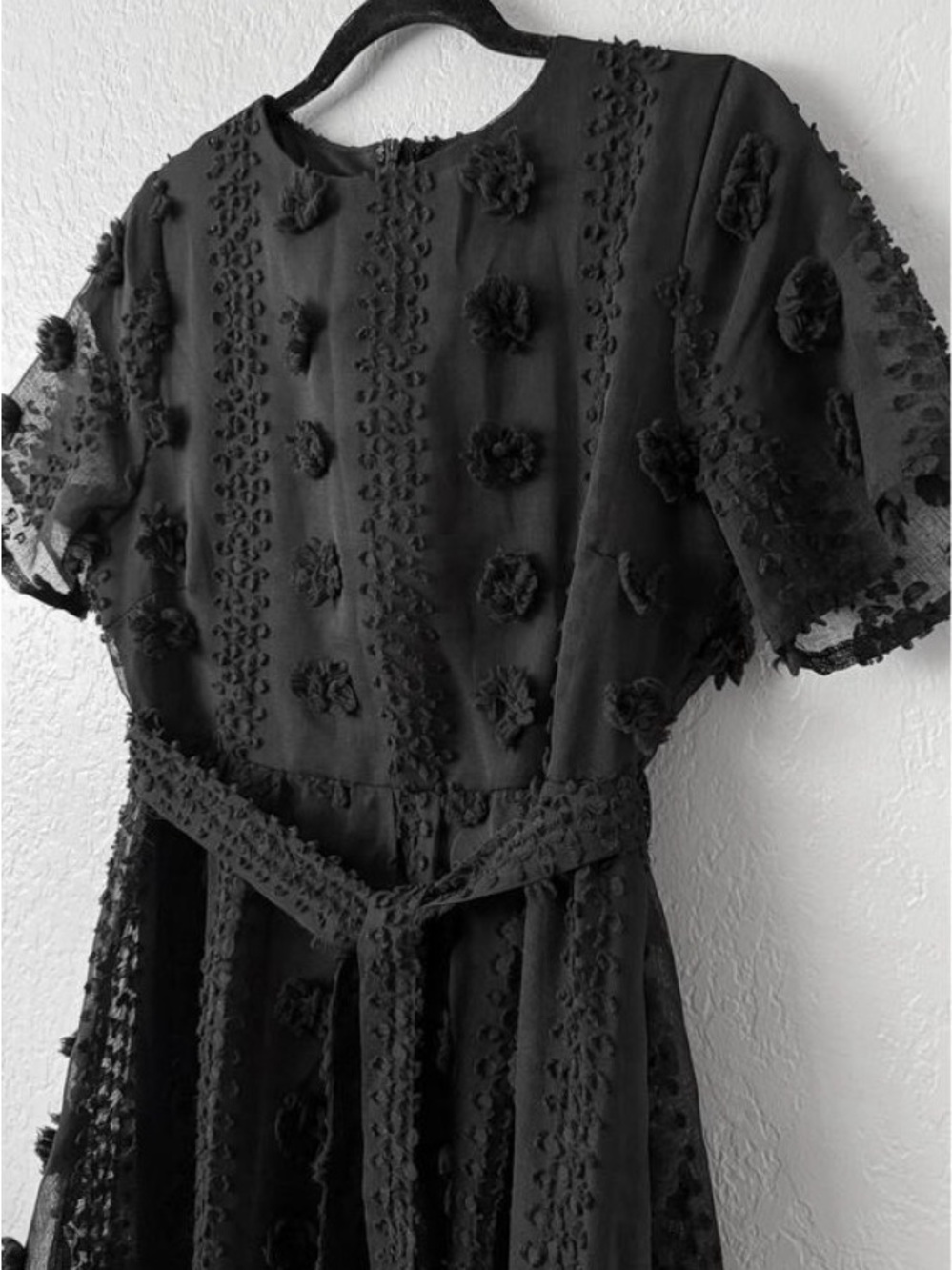 Baltic Born Darbi Floral Dot Midi Dress Black Small Sheer Romantic Cottagecore - Picture 6 of 15